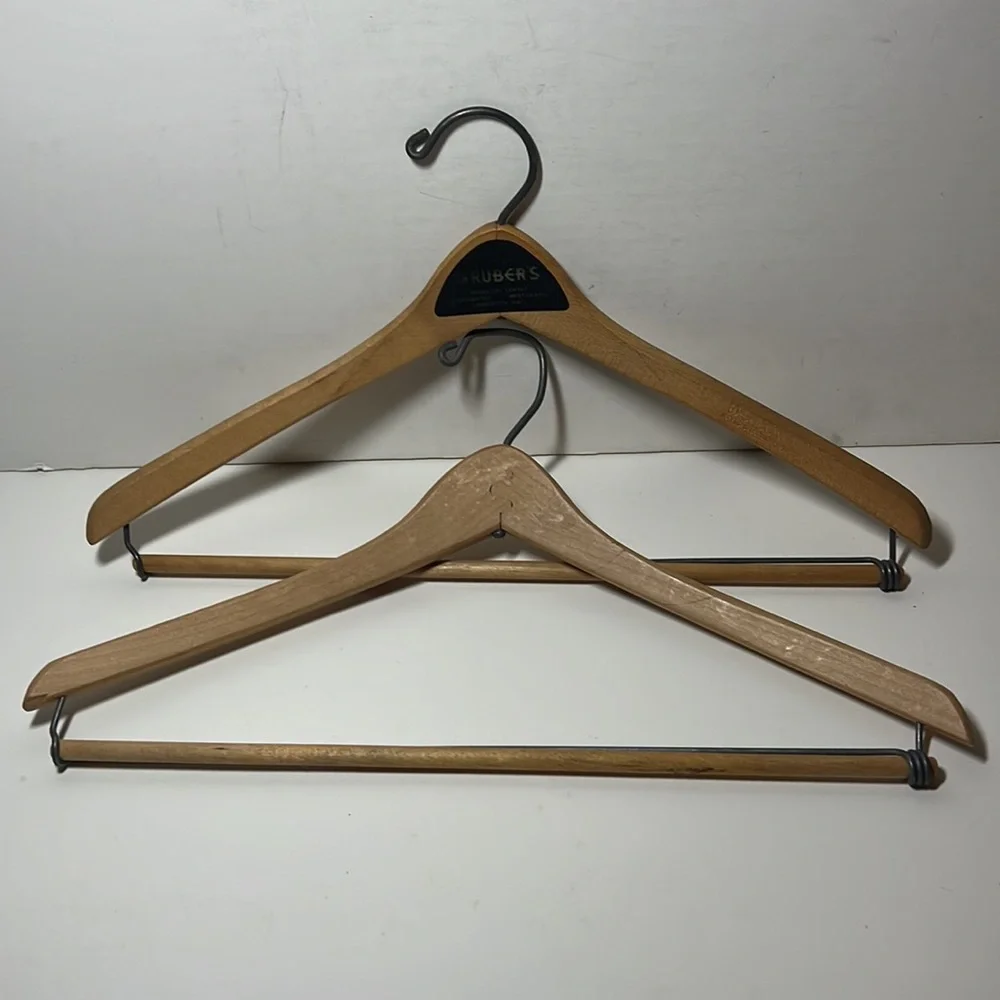 Vintage suit wood hangers